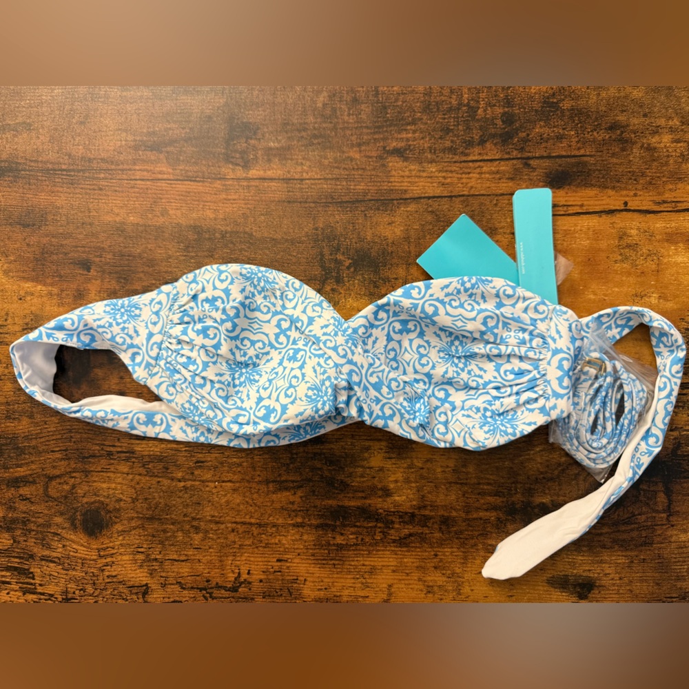 Melissa Odabash Martinique Bikini Top in Amalfi  Celeste - Size 4